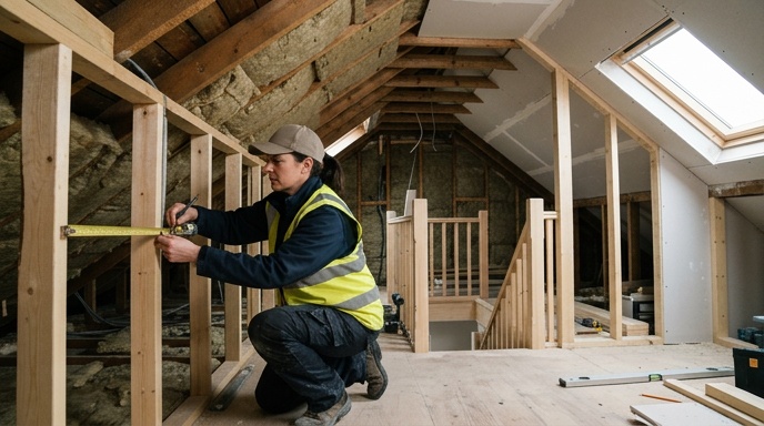 Exterior view of an Irish home with a rear dormer attic conversion under construction