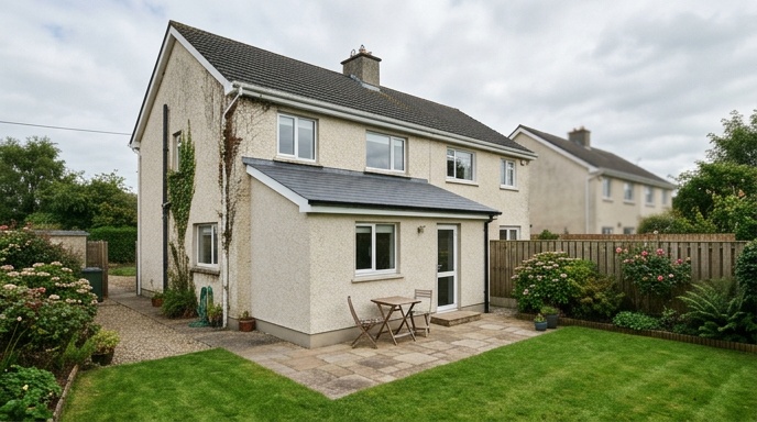 Modern single-storey rear extension on an Irish semi-detached home